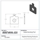 HRP Brake Backing Pad/Spacer, Small Front Rear Wilwood .125