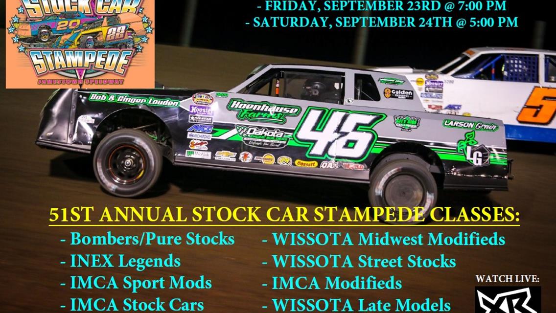 51st Annual Jamestown Stock Car Stampede - September 23rd &amp; 24th