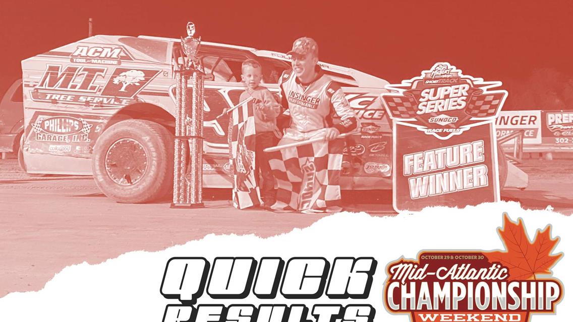 MID-ATLANTIC CHAMPIONSHIP RESULTS SUMMARY â€“ GEORGETOWN SPEEDWAY SATURDAY, OCTOBER 30, 2021
