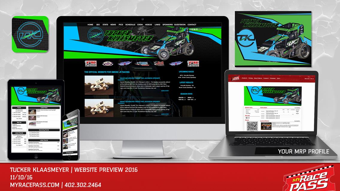 MyRacePass Creates Pro Platinum Package for Tucker Klaasmeyer