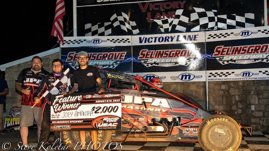 Amantea Rebounds During Wild Week to Record First Career Non-Wing Sprint Car Win