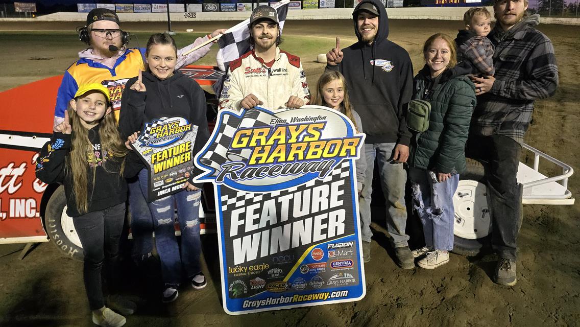 Zane Miner, Destry Miller, Rob Glenney, and Chase Cooper  first time winners at Grays Harbor Raceway