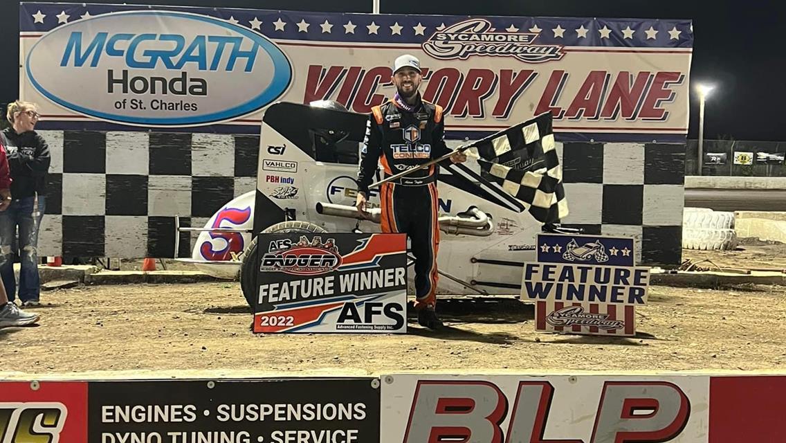 Taylor Captures Fourth AFS Badger Midget Win of 2022 while Angell Park Washes Out