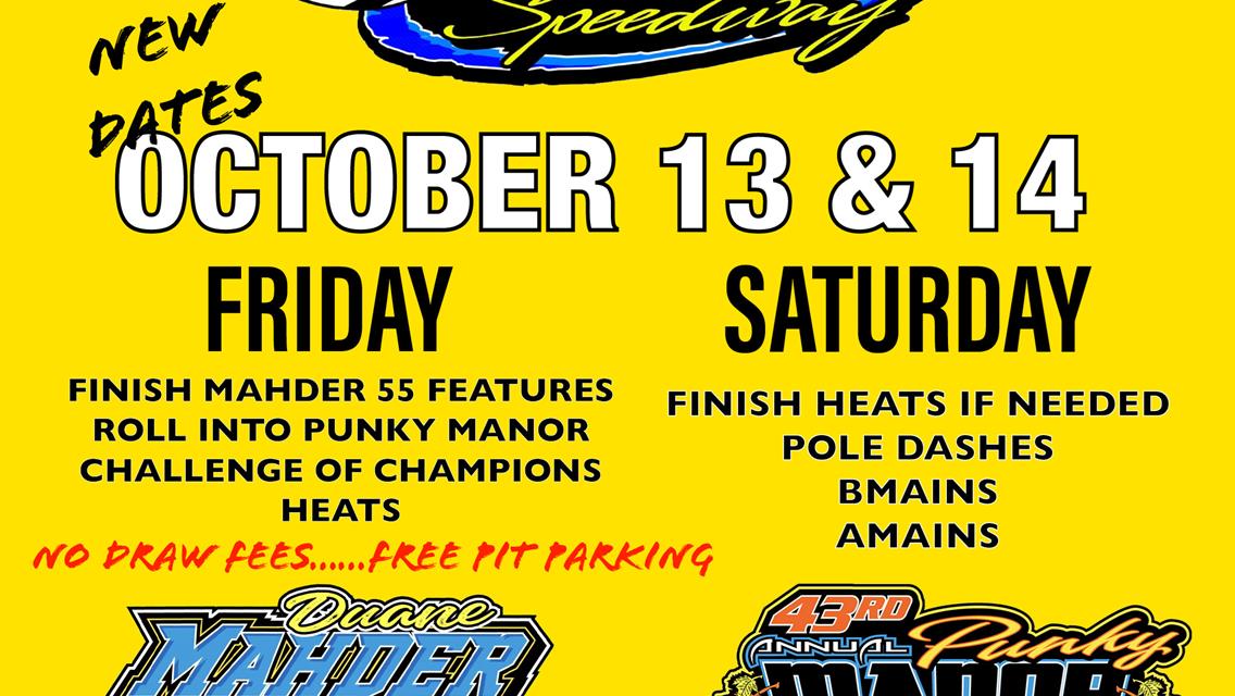 Mahder 55/Punky Manor Challenge of Champions Rescheduled