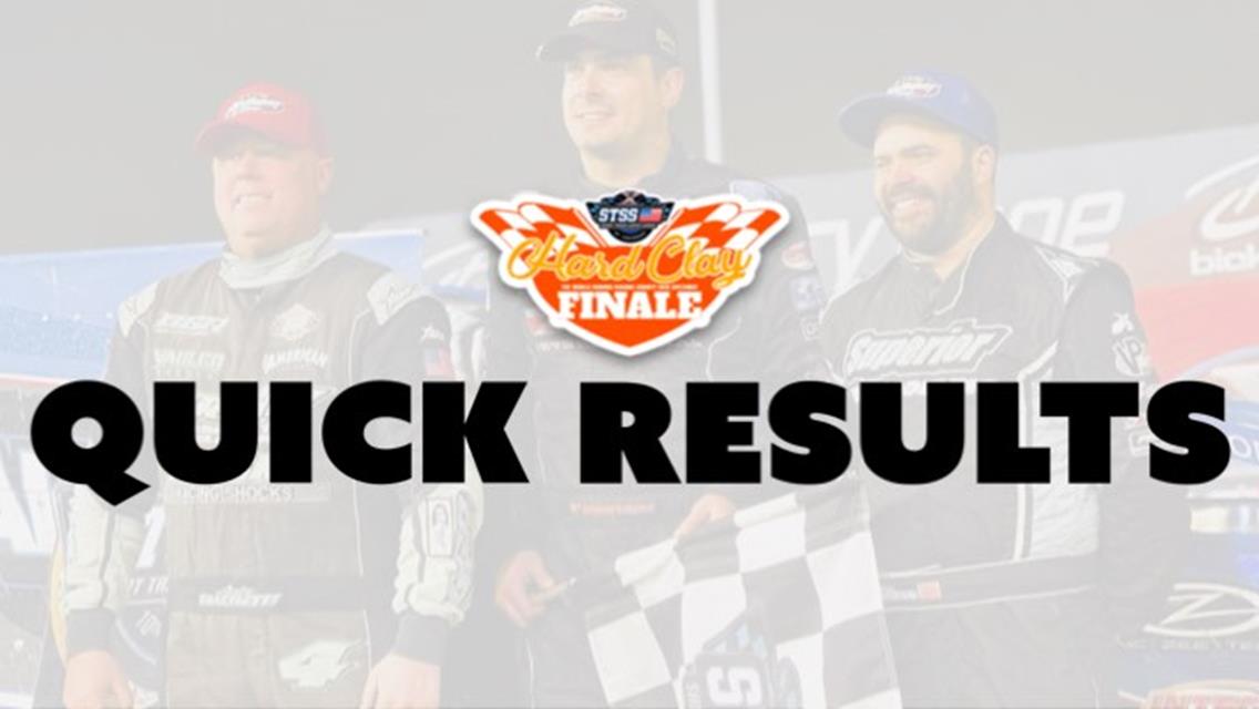 HARD CLAY FINALE™ RESULTS SUMMARY  ORANGE COUNTY FAIR SPEEDWAY SUNDAY, NOVEMBER 12, 2023