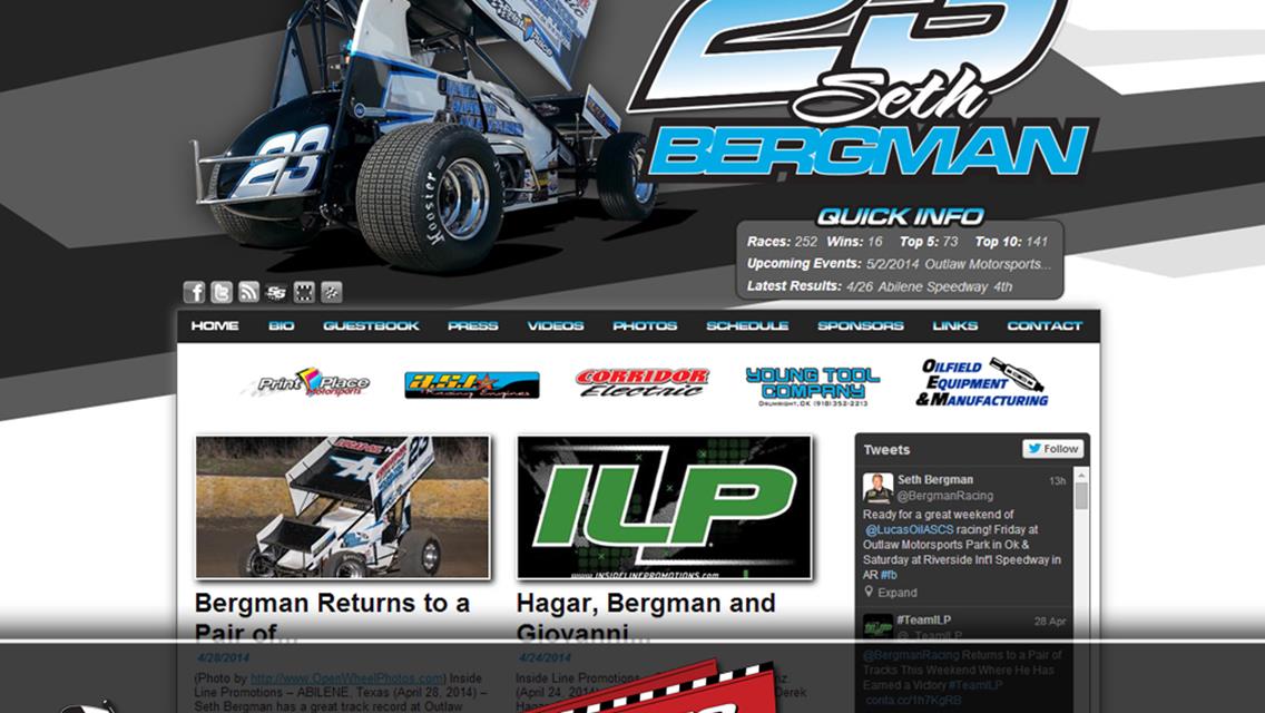 Driver Websites Builds Custom Website for Sprint Car Driver Seth Bergman