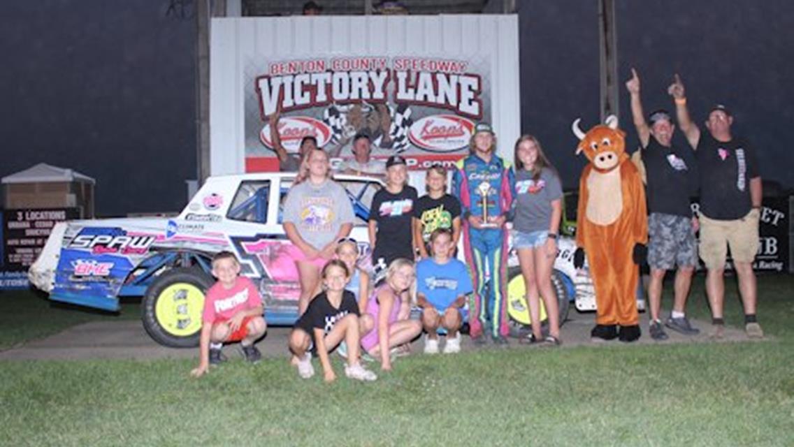 Hilmer, Kimm, Schmitz highlight night of firsts at Benton County Speedway