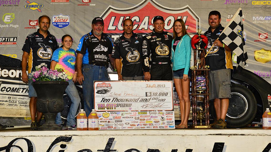 Francis Gets First Lucas Oil Late Model Dirt Series Win of the Season at Tri-City