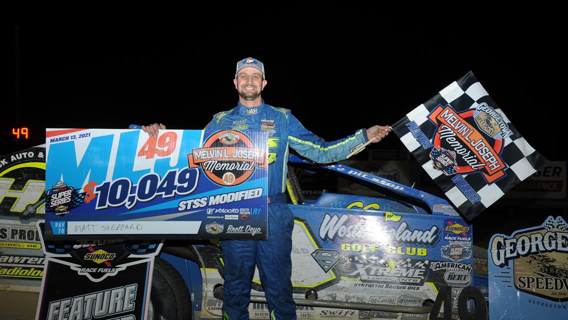 Matt Sheppard Roars from 19th to Win Georgetown Speedway Melvin L. Joseph Memorial $10,049