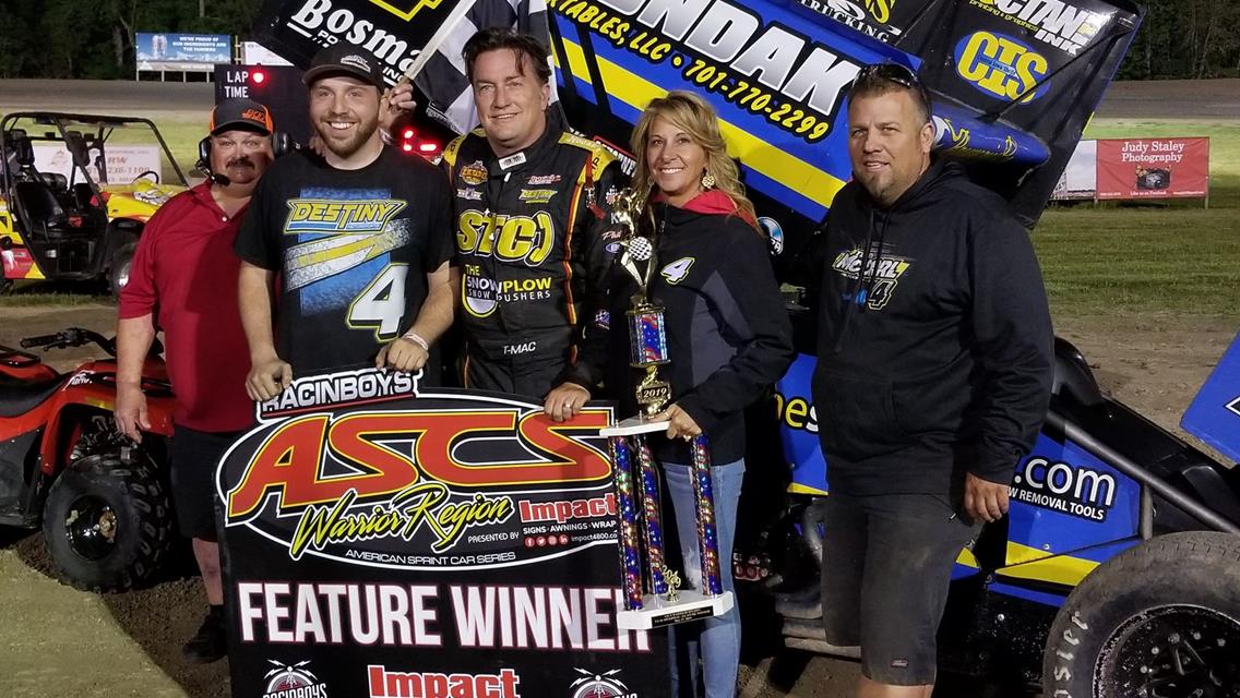 Terry McCarl Wins A Thriller With The ASCS Warrior Region At U.S. 36 Raceway