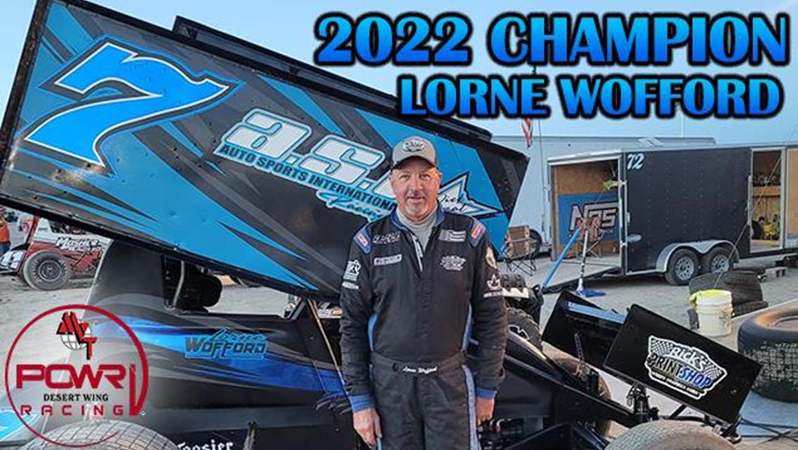 Lorne Wofford Wins POWRi Desert Wing Sprint Series Season Championship