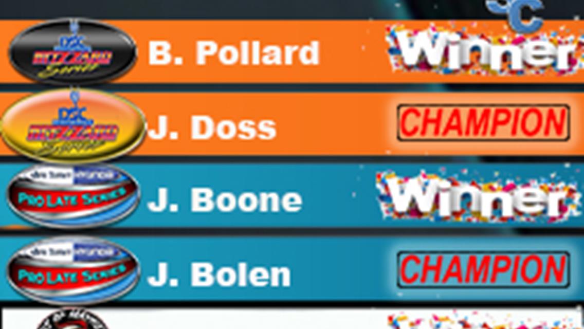Pollard Wins Blizzard; Doss is Blizzard Champ; Ruggiero is SSS Champ