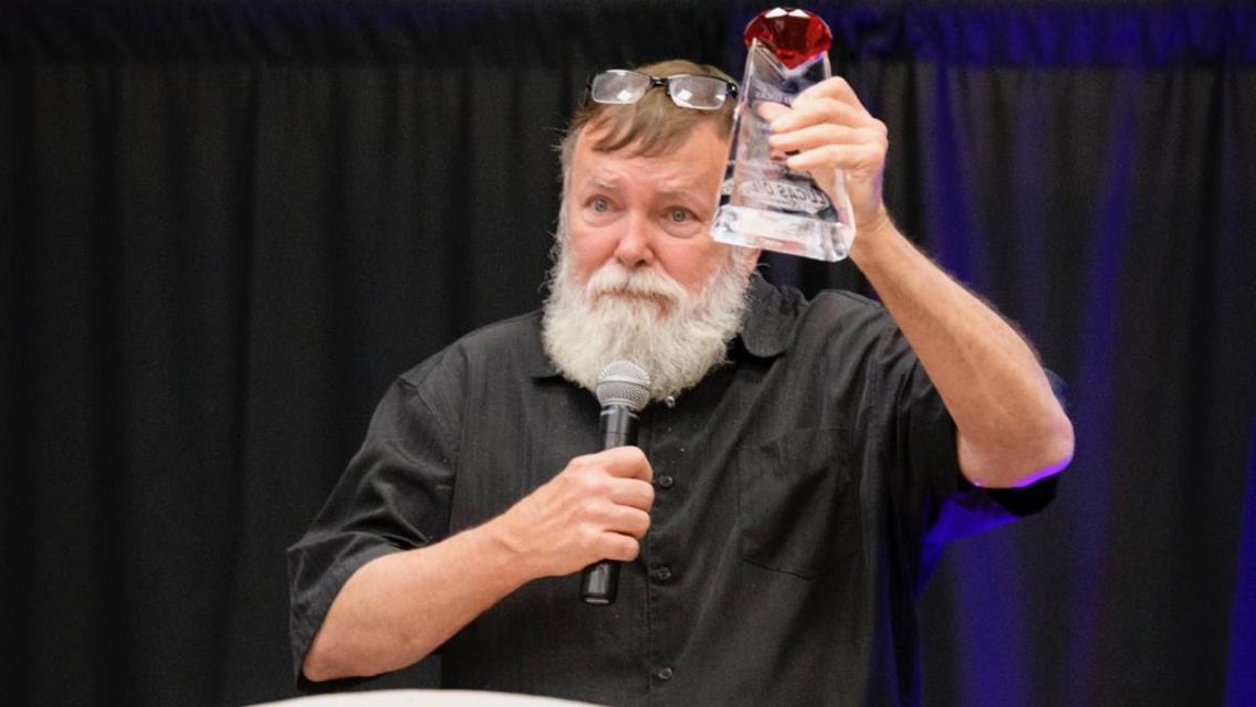 Announcer Fletcher receives Forrest Lucas Lifetime Achievement Award at Lucas Oil Speedway banquet