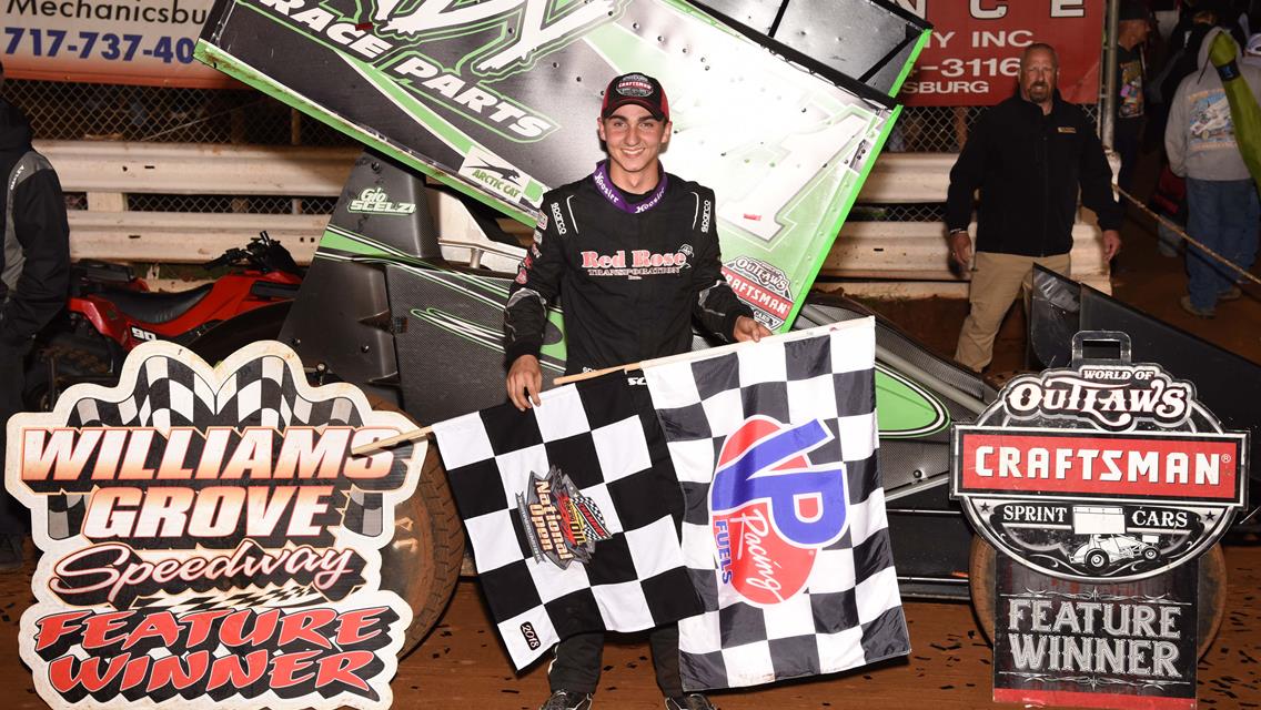Giovanni Scelzi Becomes Youngest World of Outlaws and Williams Grove Winner During National Open Opener