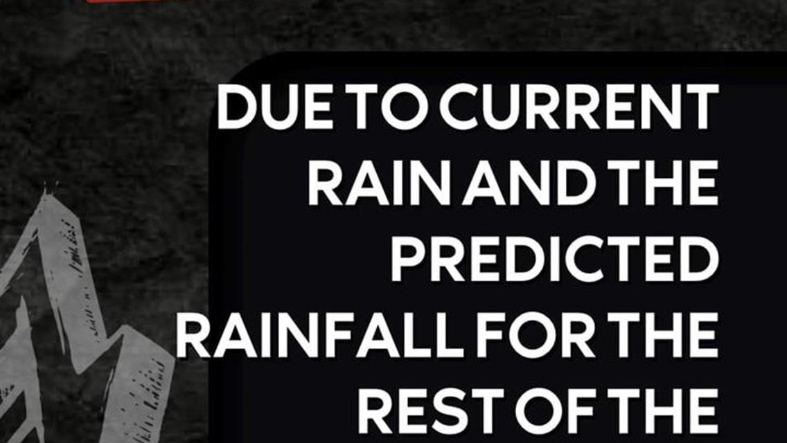 Wanger Speedway cancelled