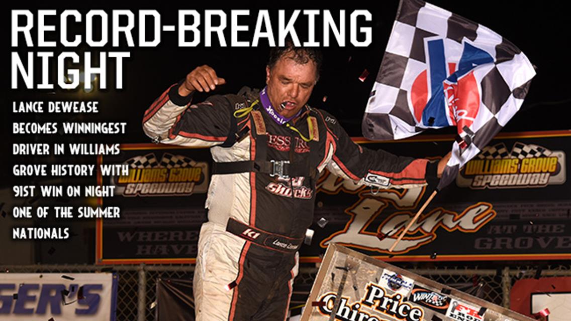 Lance Dewease Becomes Winningest Driver in Williams Grove History with World of Outlaws Triumph on Night One of Summer Nationals