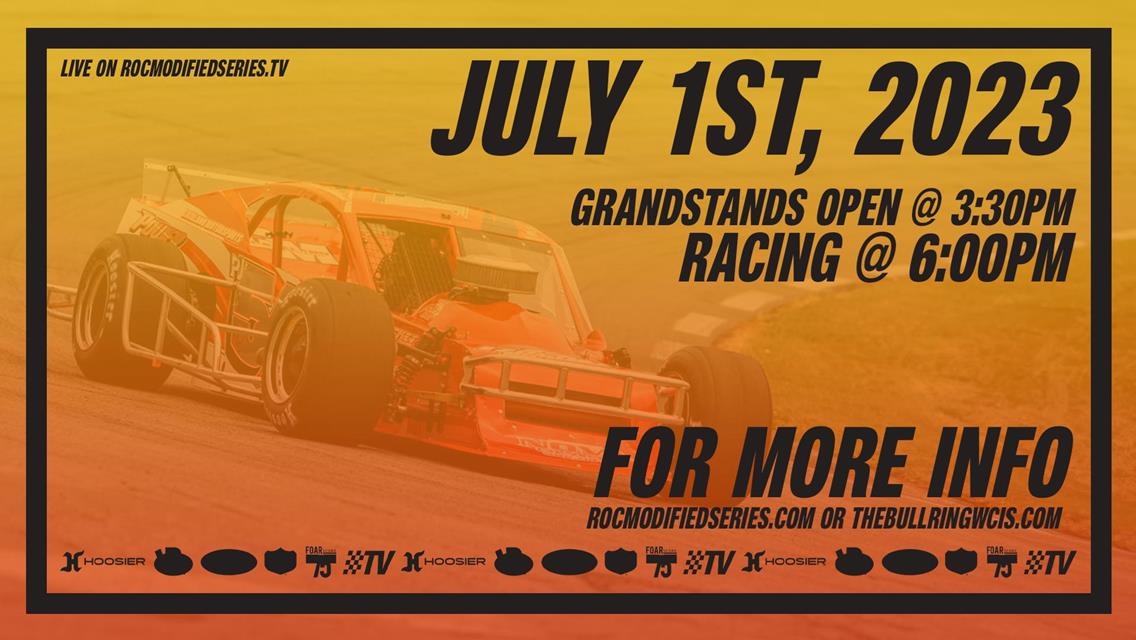 RACE OF CHAMPIONS SPORTSMAN MODIFIED SERIES SET TO JUMP BACK INTO ACTION AT WYOMING COUNTY INTERNATIONAL SPEEDWAY “THE BULLRING” ON SATURDAY, JULY 1