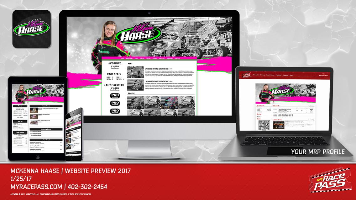 MyRacePass Produces Pro Platinum Package for McKenna Haase