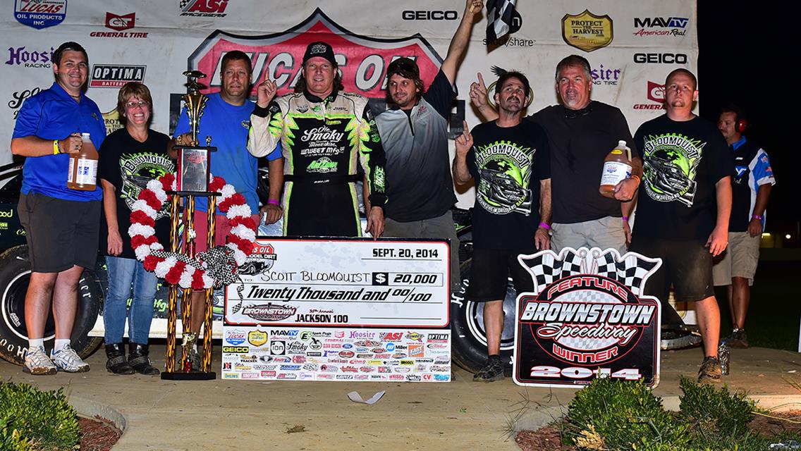 Scott Bloomquist Wins Record Fifth Jackson 100 on Saturday Night at Brownstown Speedway