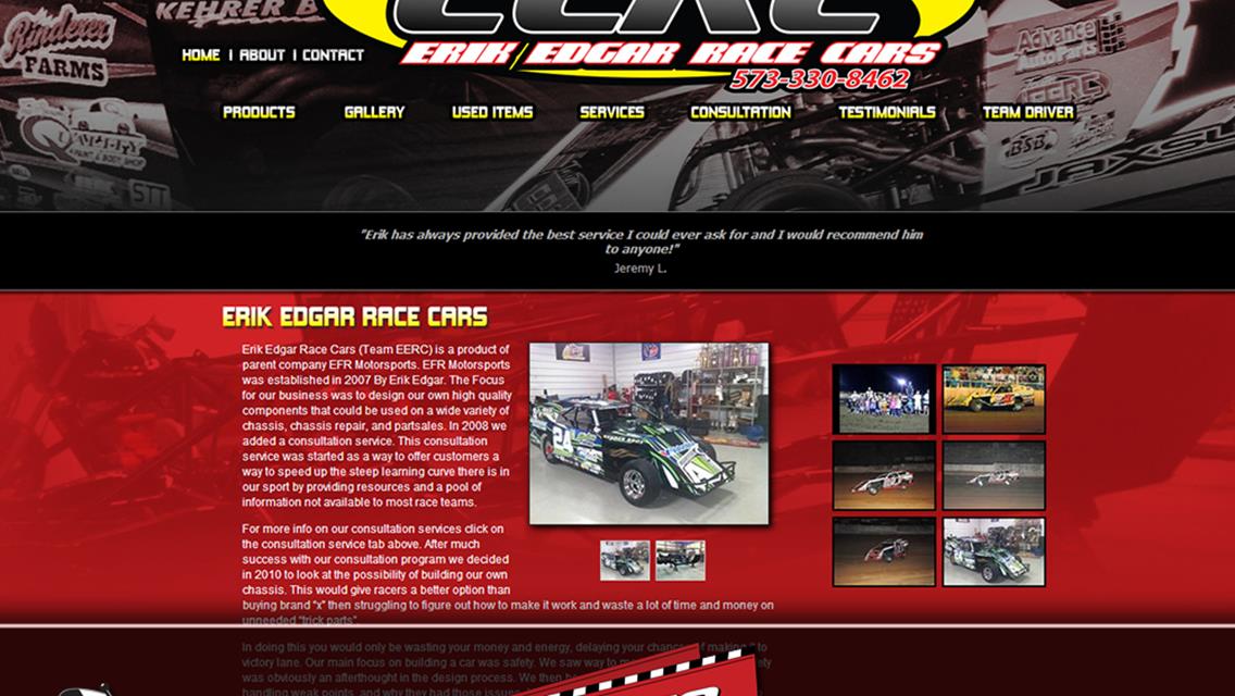 Driver Websites Launches Business Website for Erik Edgar Race Cars