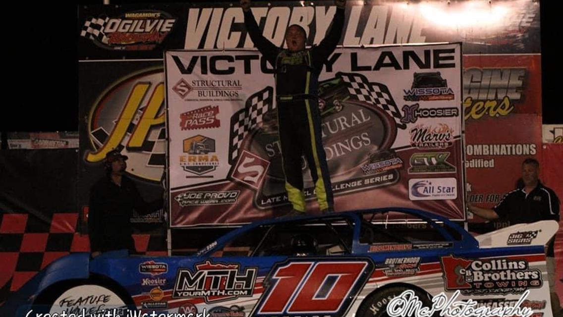 SEARING BLASTS TO STRUCTURAL BUILDINGS LATE MODEL WISSOTA CHALLENGE SERIES WIN AT OGILVIE RACEWAY