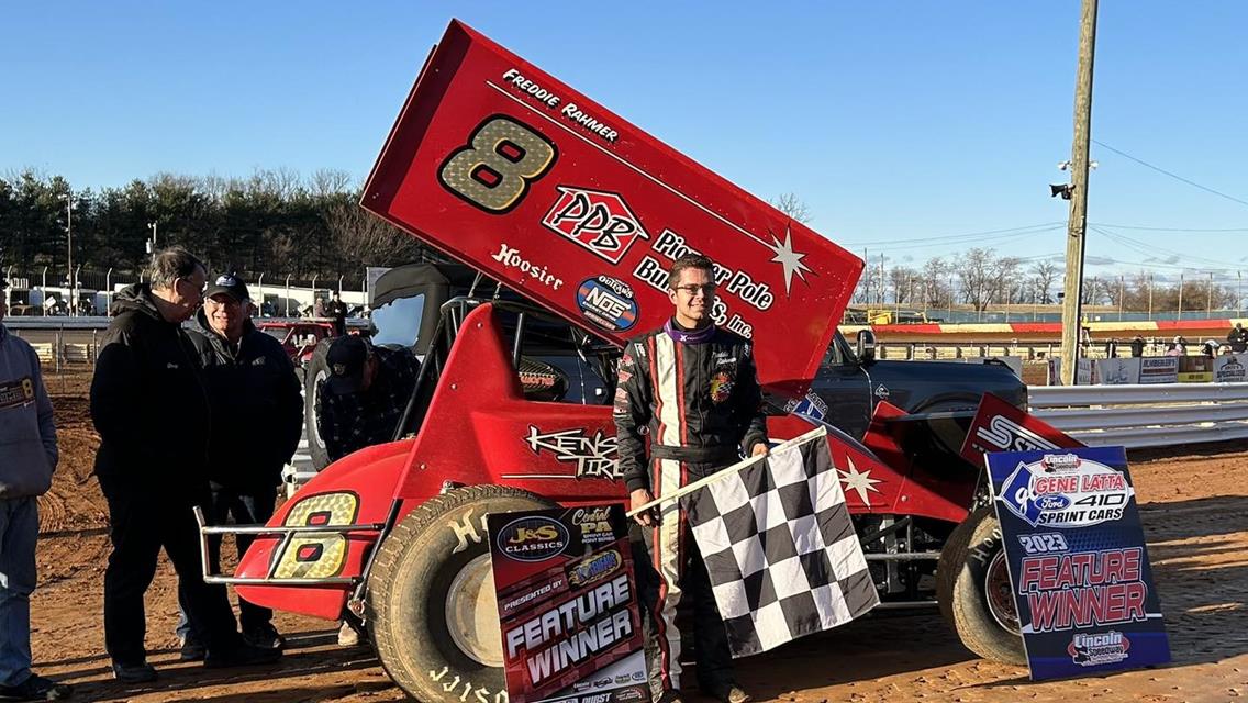 FREDDIE RAHMER CHARGES TO VICTORY; Duane Howard Triumphant in Modifieds Return to the Pigeon Hills