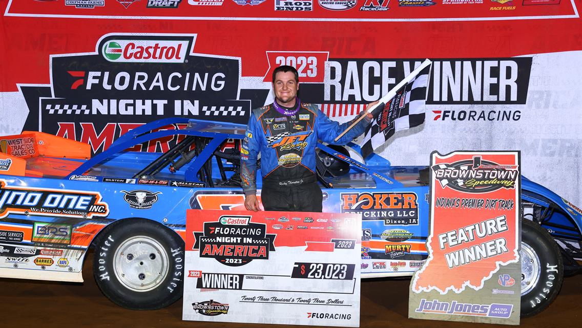 Brownstown Speedway (Brownstown, IN) – Castrol FloRacing Night in America – April 19th, 2023. (Josh James Artwork)