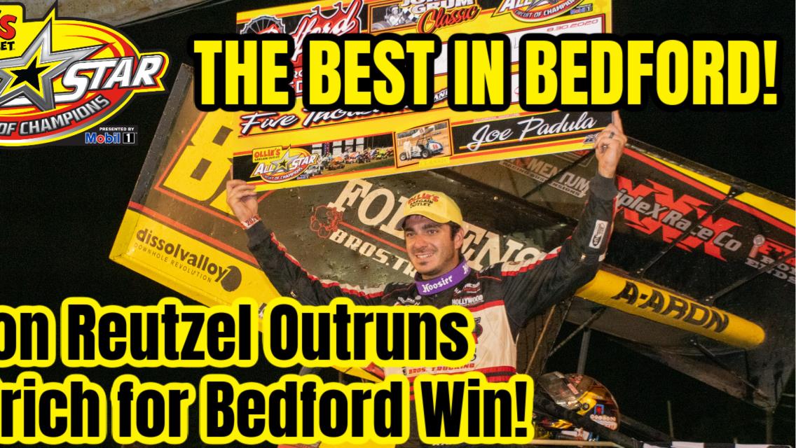 Aaron Reutzel outruns Danny Dietrich to become first repeat All Star winner at Bedford Speedway