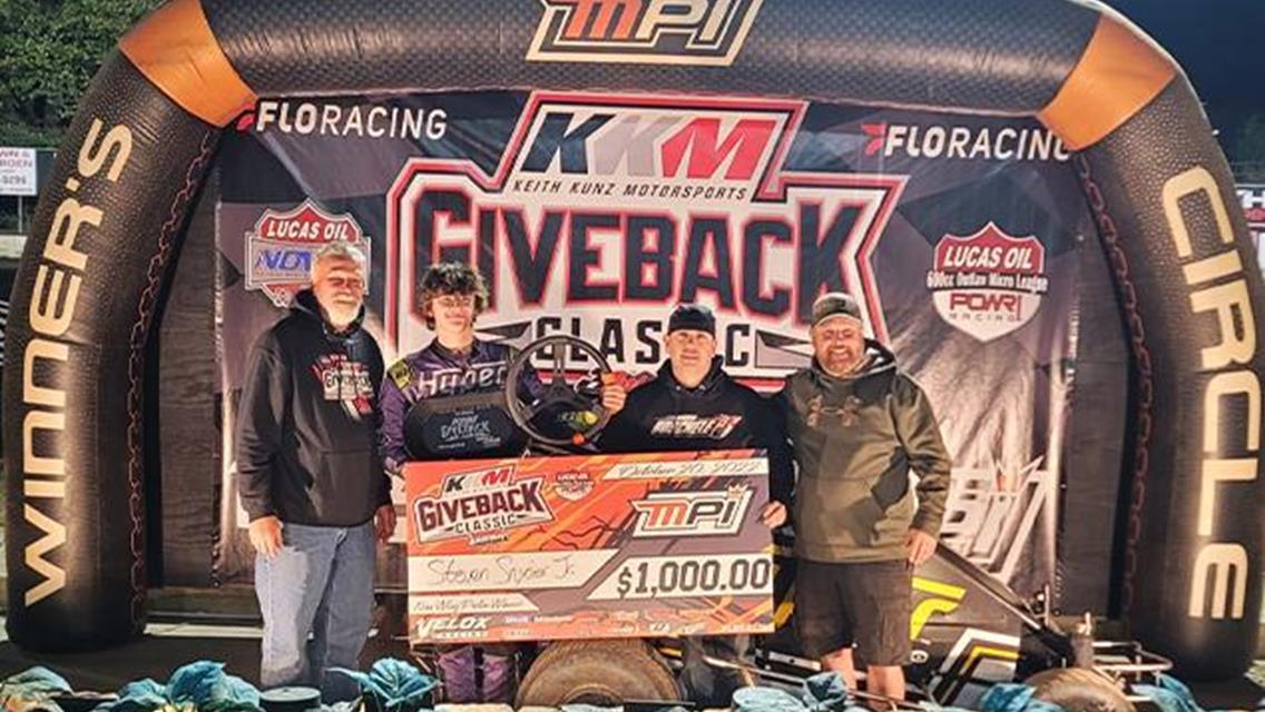 Steven Snyder Jr Secures KKM Giveback Classic Prelim Night One Win with POWRi Outlaw Non-Wing Micro