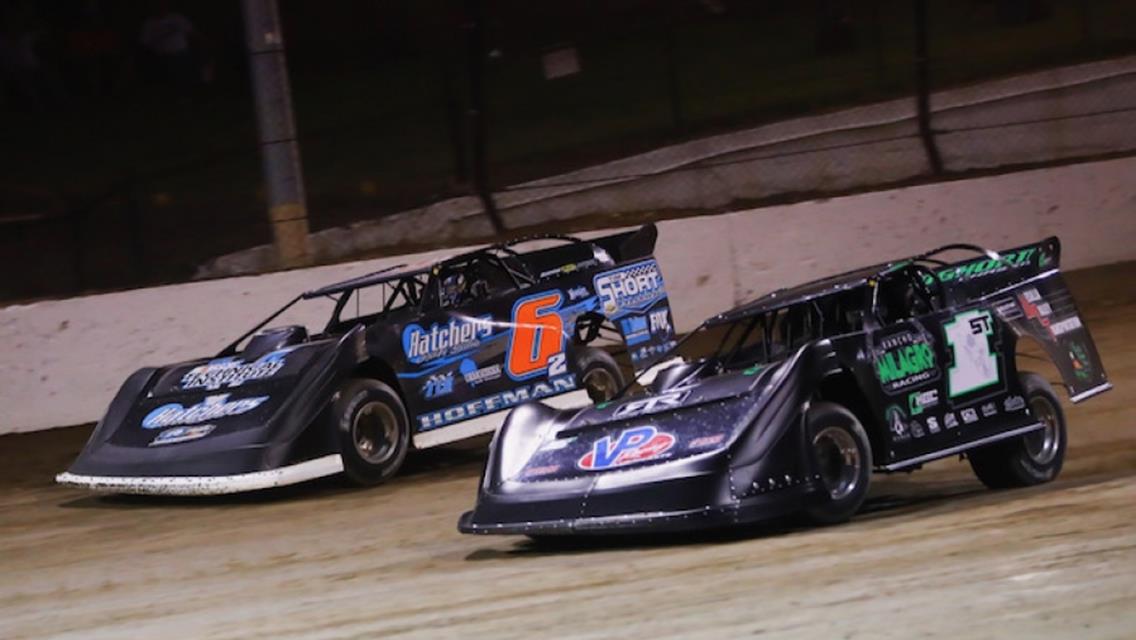Stormy breaks while leading Dirt Late Model Dream prelim at Eldora