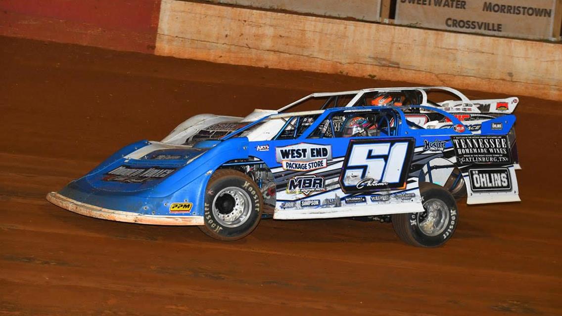 Mack tags wall while running third at Smoky Mountain