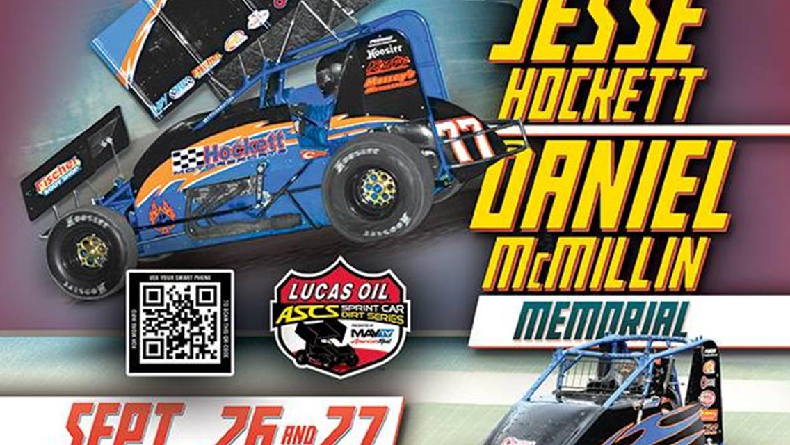 Lucas Oil ASCS Heads for 4th annual Jesse Hockett/Daniel McMillin Memorial