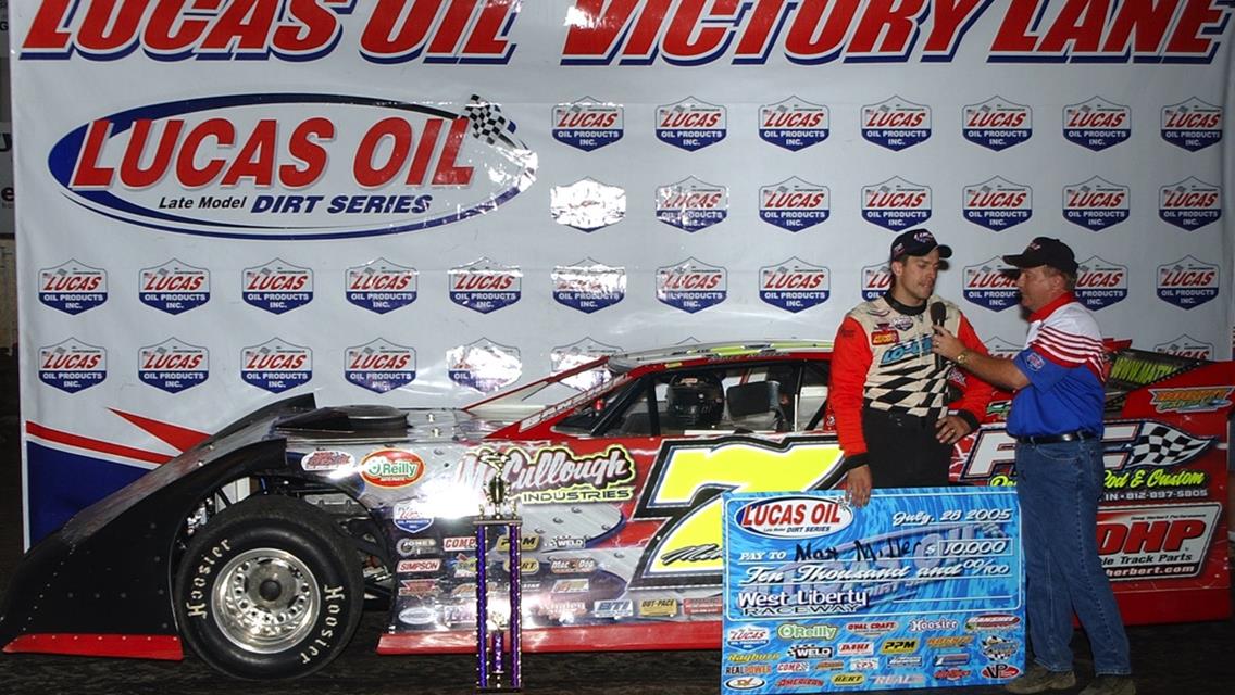 Matt Miller Outduels Moran in Lucas Oil Late Model Dirt Series Event at West Liberty
