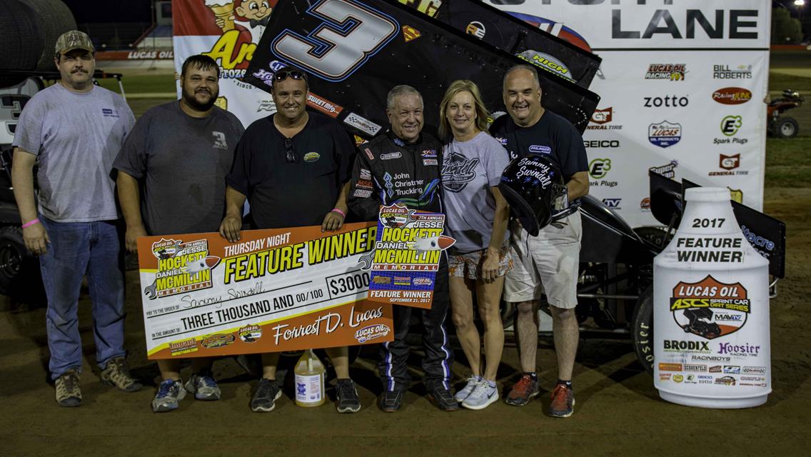 Sammy Swindell Captures Night One Of The Hockett/McMillin Memorial at Lucas Oil Speedway