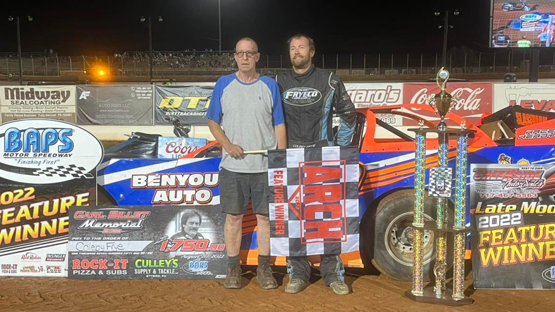 Coleby Frye Nabs Carl Billet Memorial Late Model Win at BAPS