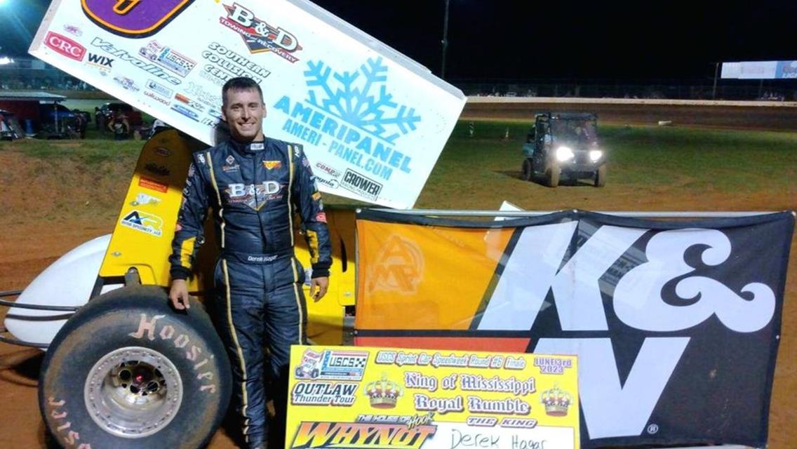 HAGAR SWEEPS USCS SPEEDWEEKS WITH HISTORIC SIXTH WIN AT WHYNOT