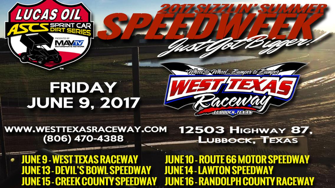 West Texas Raceway Added To 2017 ASCS Sizzlin’ Summer Speedweek