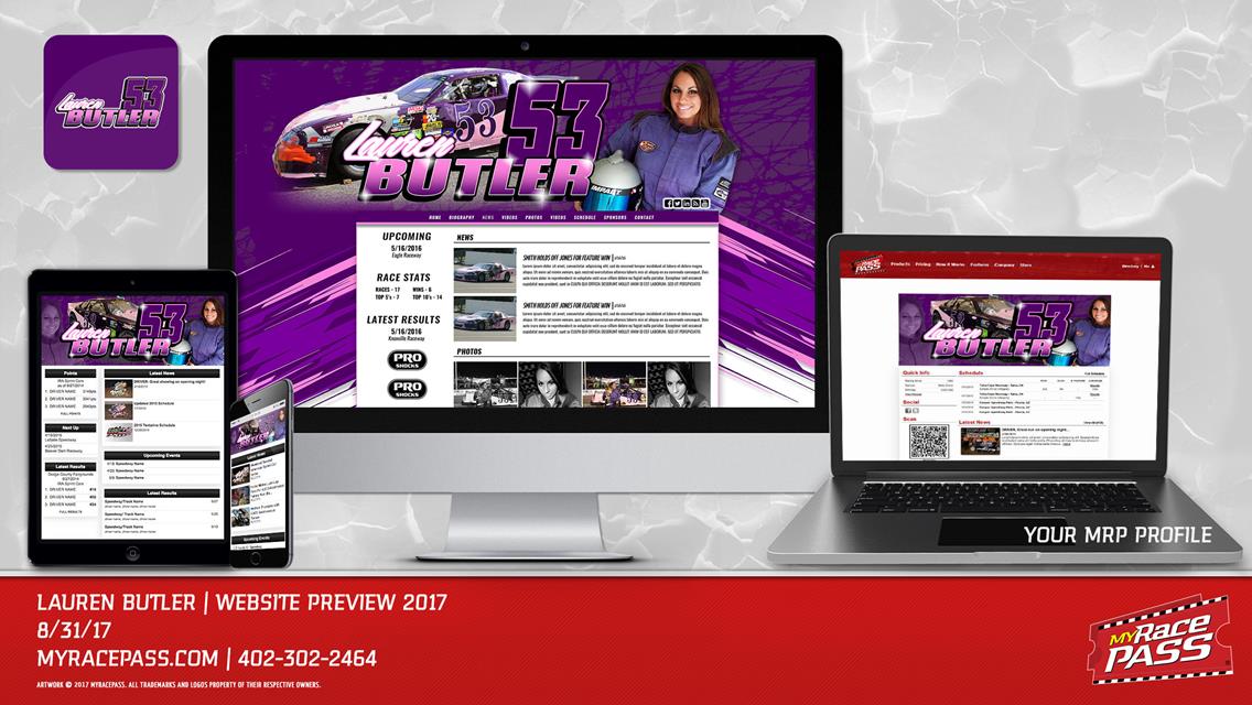 MyRacePass Creates Pro Platinum Package for Lauren Butler