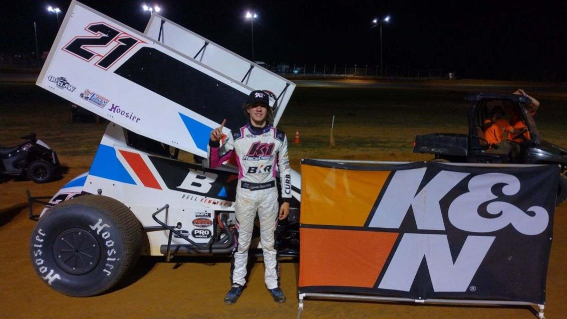 Gavan Boschele streaked to USCS Wendy's Summer of Speed Sprint Car Shootout win at Lexington 104