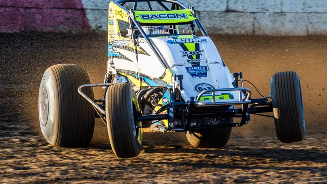 Bacon Bags Four Four-Crown Top Tens – USAC Sprint Car Triple this Weekend