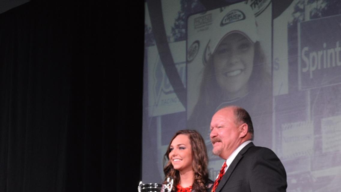 Katlynn Leer is the Holley Performance Rookie of the Year at the 2015 Championship Banquet!