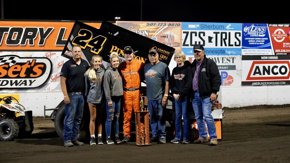 Thram, Zebell and Bickett Drive to Bike Night Presented by Indian Motorcycle of Sioux Falls Wins at Huset’s Speedway