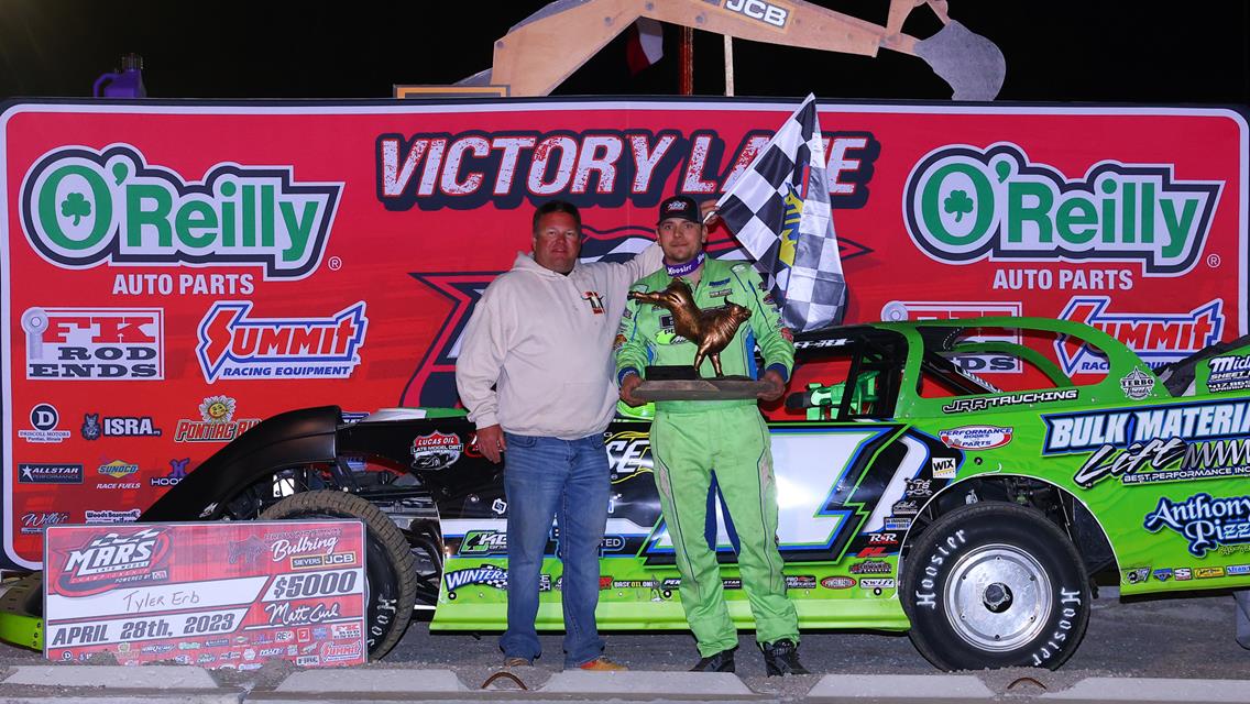 Brownstown Bullring (Brownstown, IL) – MARS Late Model Championship – Diggin’ Dirt 40 – April 28th, 2023. (Josh James Artwork)