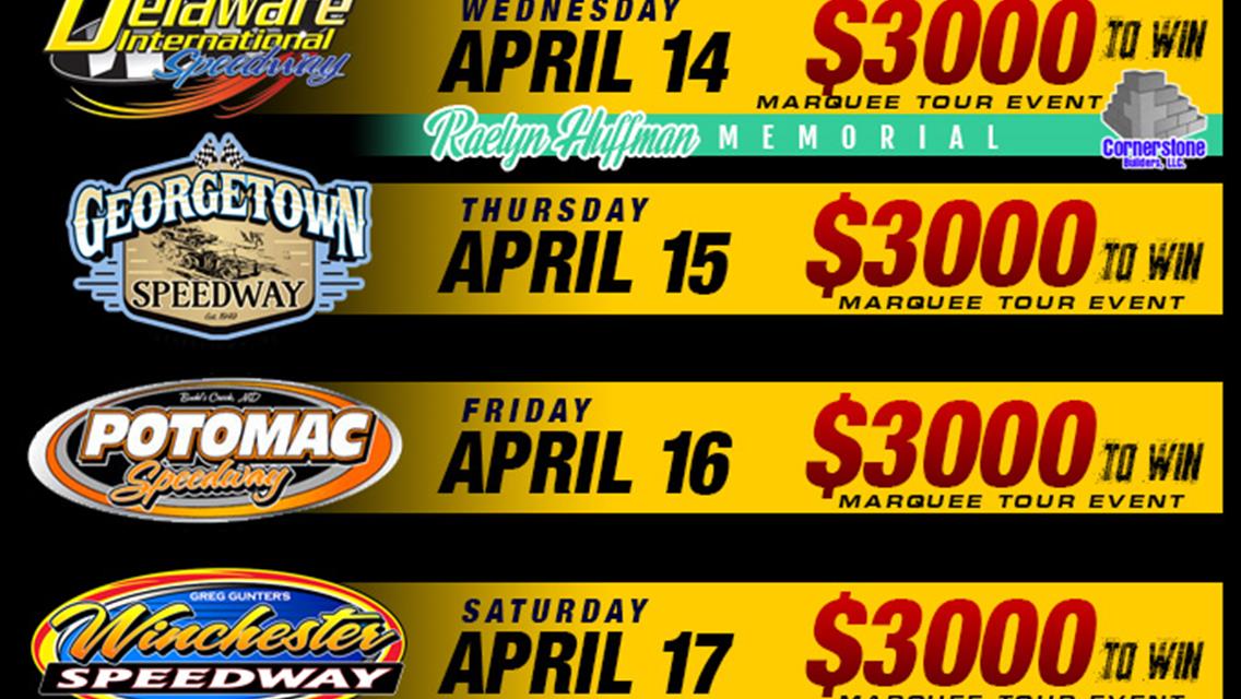 &quot;BATTLE OF THE BAY&quot; SPEEDWEEK FOR PACE RUSH LATE MODELS SET TO KICKOFF THE $12,000 TO-WIN FLYNN&#39;S TIRE/BORN2RUN TOUR CHAMPIONSHIP APRIL 14-17 AT DELAW