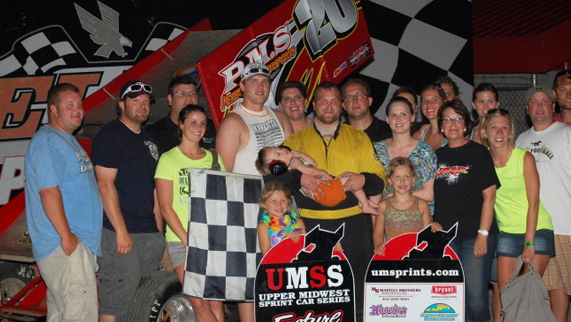 Chris Graf Victory Lane celebration at Elko Speedway Summer Dirt Nationals July 16.