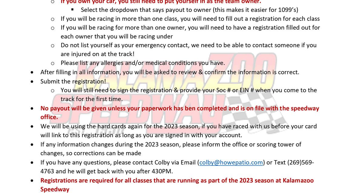 2023 Driver Registration