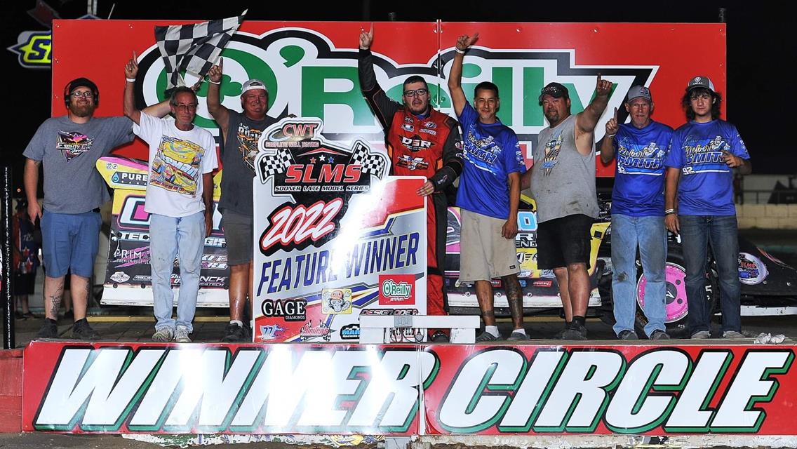 Smith survives final turn slide job to win Sooner Late Model main at 81 Speedway