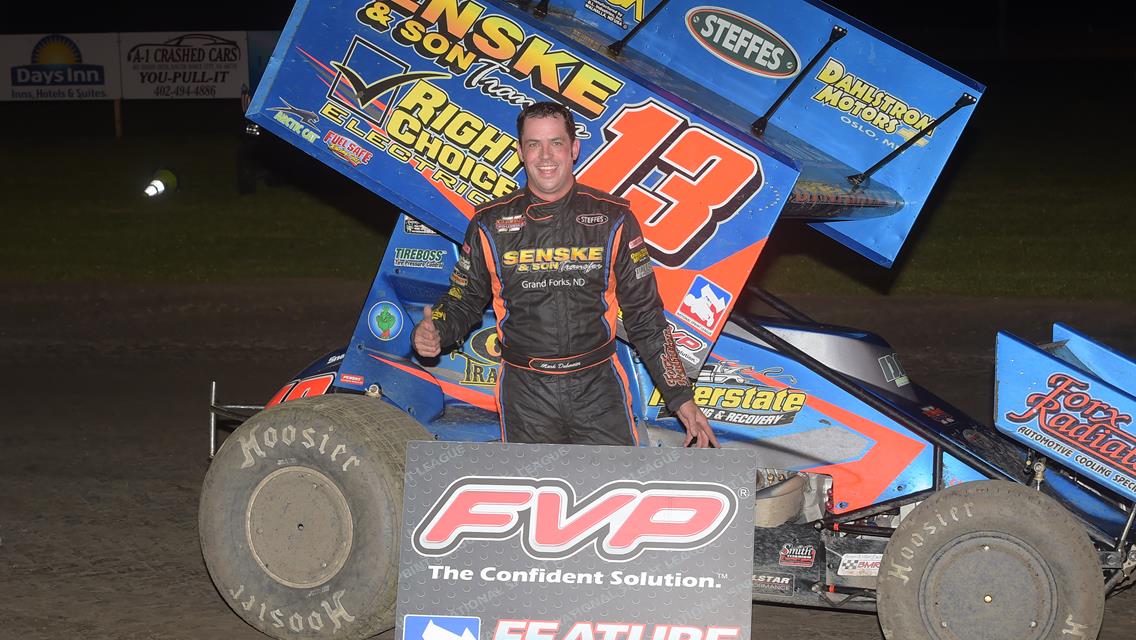 Mark Dobmeier in Victory Lane at Park Jefferson July 10 (Rob Kocak Photo)