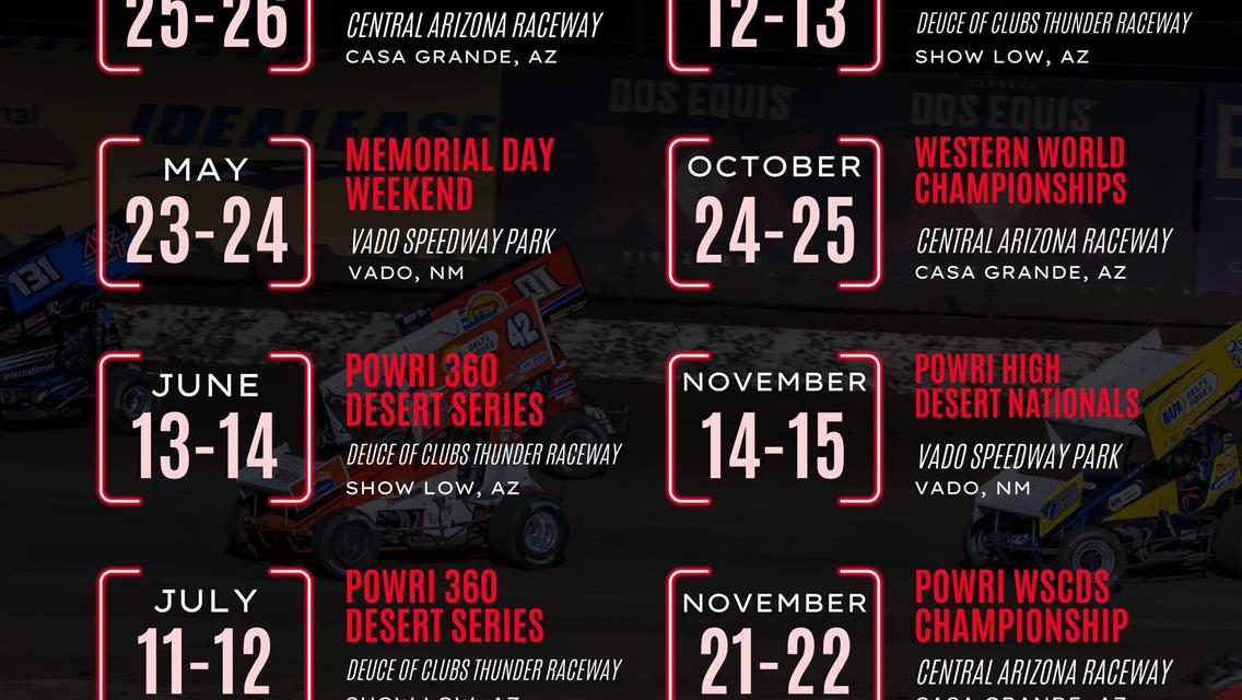 POWRi Desert Wing Sprints to Enjoy Eighteen Events in 2025
