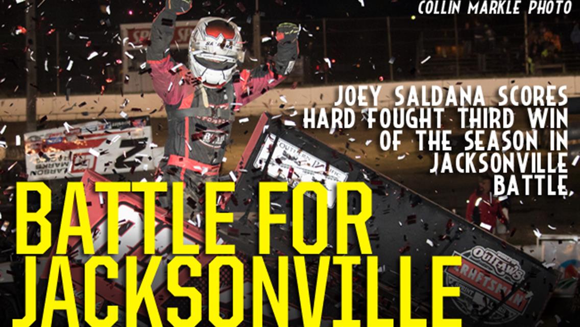 Joey Saldana Scores Win in Battle at Jacksonville Speedway